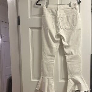 MOTHER White Flared Hem Jeans